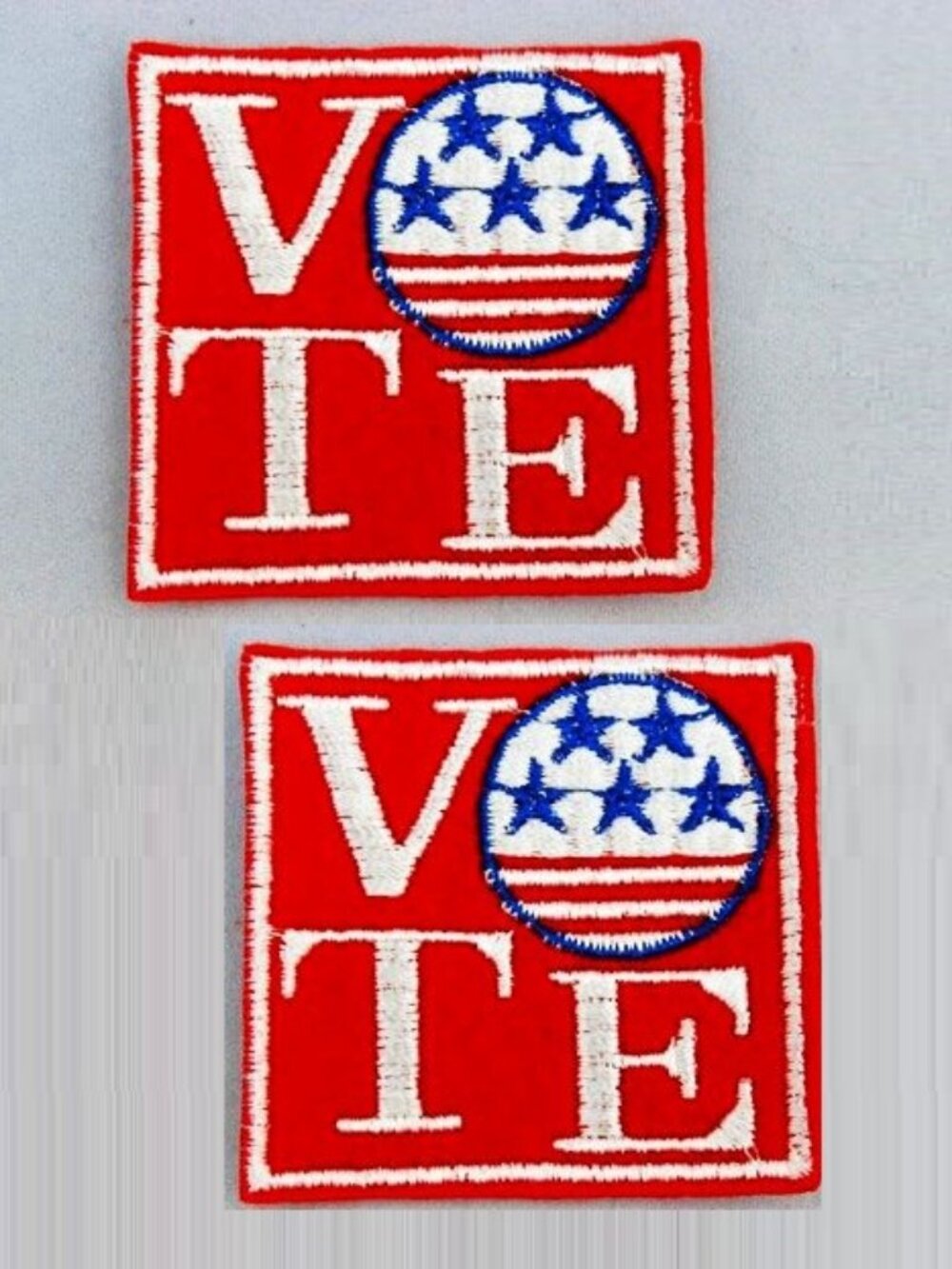 (2-PACK) VOTE IRON ON PATCH POLITICAL DEMOCRACY CLOTHING ACCESSORY EMBROIDERED B